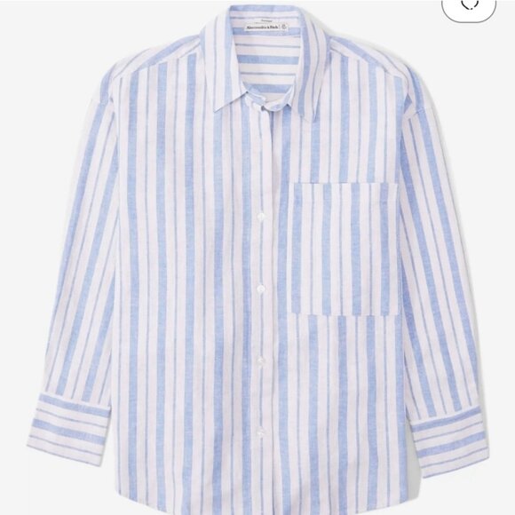 Abercrombie & Fitch | Oversized Linen Button-Up - Picture 2 of 6